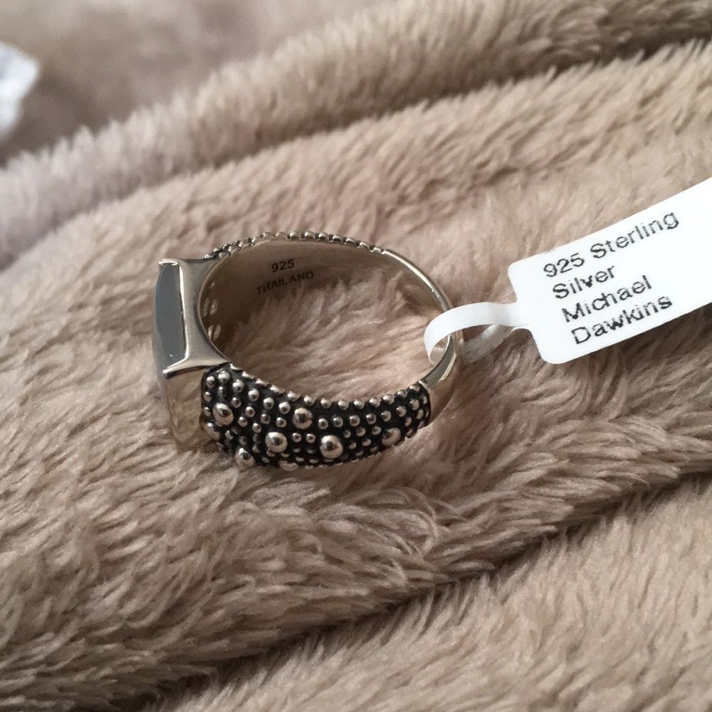 MICHAEL DAWKINS Starry Night Mother of Pearl Sterling Silver 925 Ring Sz 10 NIB - Picture 6 of 8